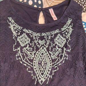 Xhilaration Blue lace dress size large